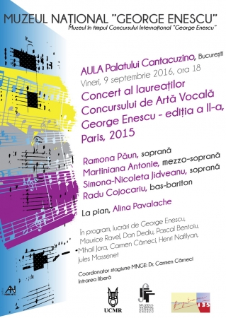 Concert al laureaților Concursului de Artă Vocală “George Enescu”, ediția a 2-a, Paris, 2015